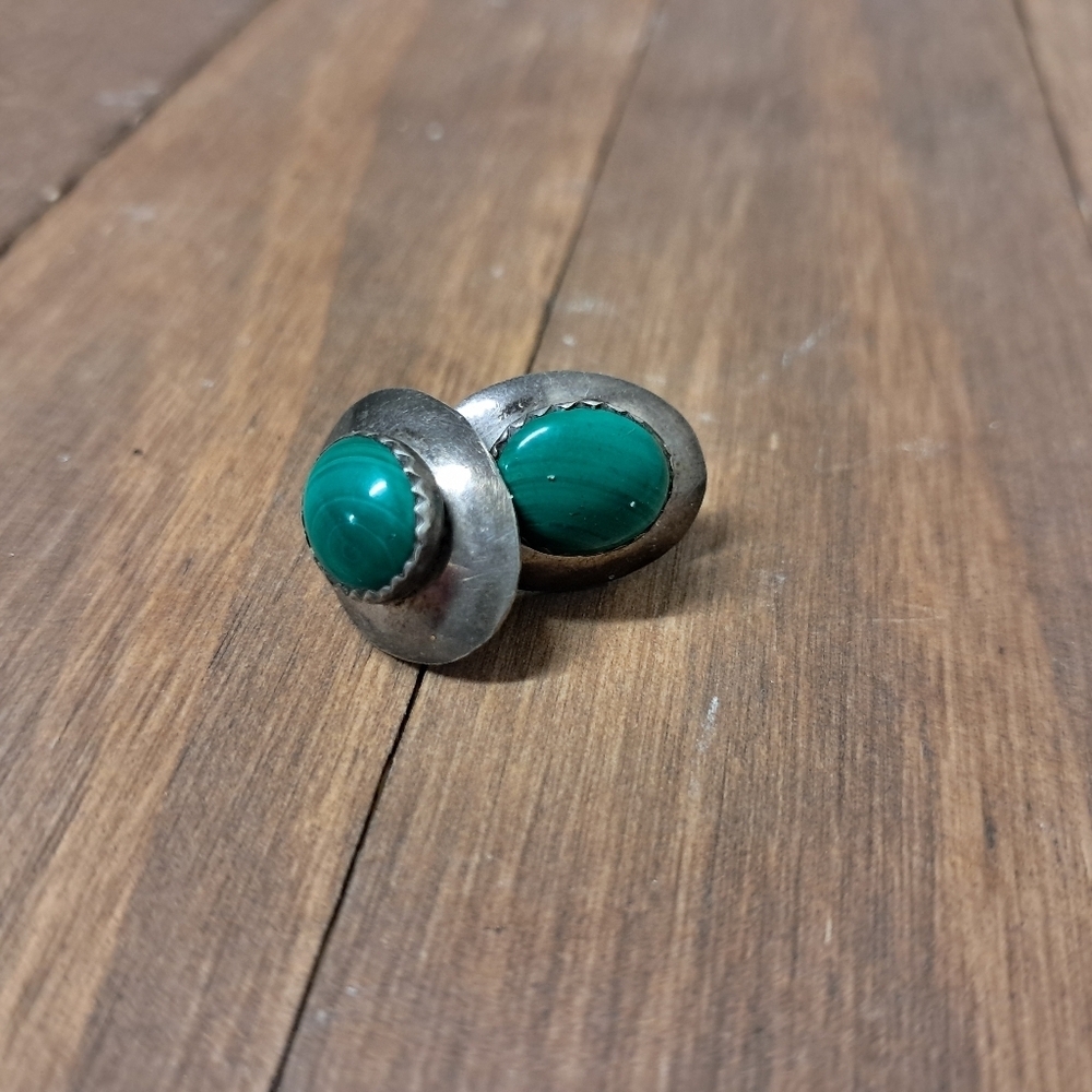 Vintage 925 Sterling Silver Native American Turquoise Earrings - Picture 2 of 5